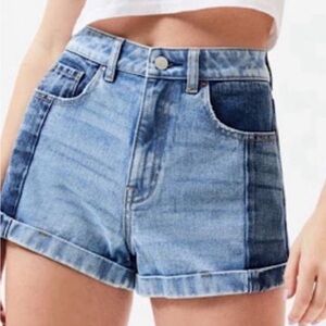 Two-tone Denim Mom Short